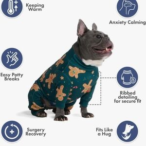 Festive Gingerbread Dog Pajamas - Large